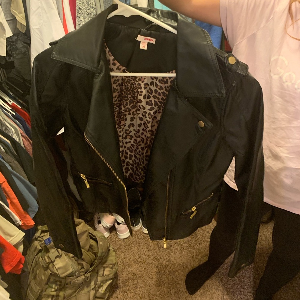 Black leather jacket